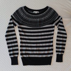 🦋Love by Design Black Striped Patterned Sweater